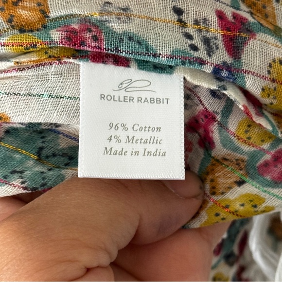 NWT Roberta Roller Rabbit floral print tunic length Top size L - Picture 7 of 9